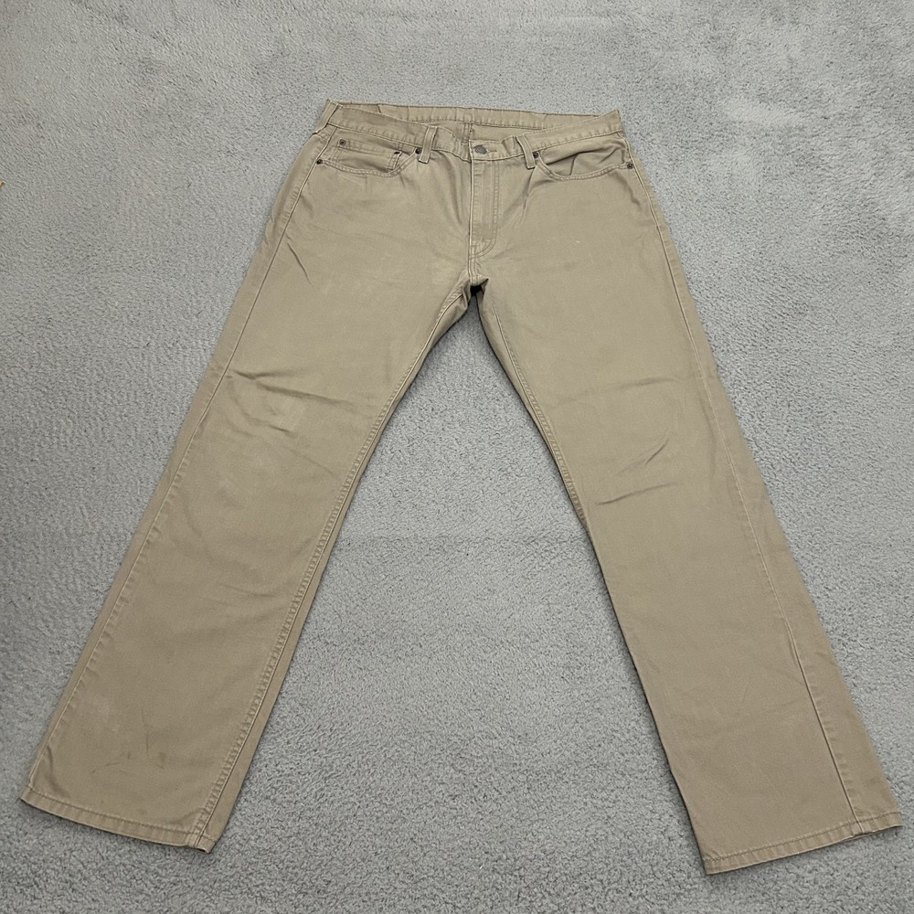 Levis Jeans Mens 38x34 Beige 559 Relaxed Straight American Workwear Pants Adult
